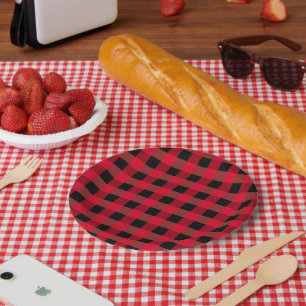 Assiettes En Carton Plaid de Buffalo