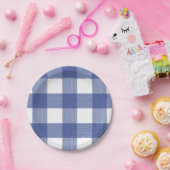 Assiettes En Carton Plaid de Buffalo dans le bleu (Fête)