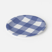 Assiettes En Carton Plaid de Buffalo dans le bleu (Angle)