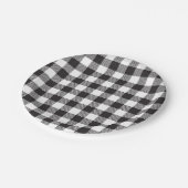 Assiettes En Carton Plaid de buffle noir et blanc (Angle)