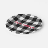 Assiettes En Carton Plaid de buffle noir et blanc de vacances (Angle)