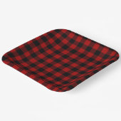 Assiettes En Carton Plaid de buffle rouge et noir (Angulaire)