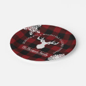 Assiettes En Carton Plaid de rennes rouges et noirs personnalisées (Angle)