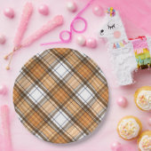 Assiettes En Carton Plaid de Thanksgiving Brown et Orange Party Plate (Fête)