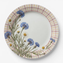 "Plaid Herbier de Bleuet et Marguerite"