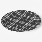 Assiettes En Carton Plaid noir (Angle)