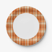 Assiettes En Carton Plaid orange (Devant)