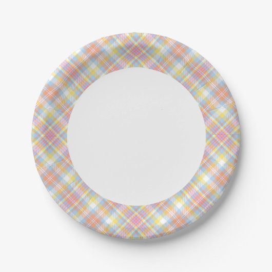 Assiettes En Carton Plaid Pastel Stripe (Devant)