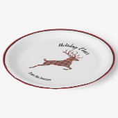 Assiettes En Carton Plaid Reindeer Holiday Cheval (Angle)