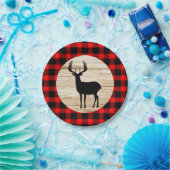 Assiettes En Carton Plaid Rustique Deer Buck Buffalo (Fête)