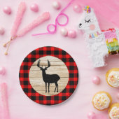 Assiettes En Carton Plaid Rustique Deer Buck Buffalo (Fête)