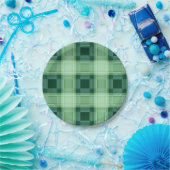 Assiettes En Carton Plaid vert (Fête)