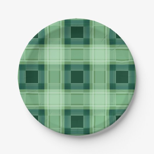 Assiettes En Carton Plaid vert (Devant)