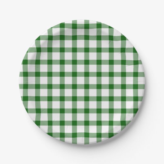Assiettes En Carton Plaid vert (Devant)