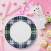 Assiettes En Carton Plaid vert et bleu (Fête)