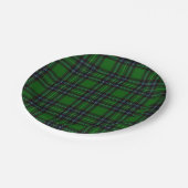 Assiettes En Carton Plaid vert et noir (Angle)
