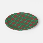 Assiettes En Carton Plaid vert et rouge (Angle)
