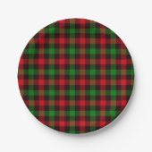 Assiettes En Carton Plaid vert et rouge (Devant)