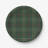 Assiettes En Carton Plaid vert foncé traditionnel (Devant)