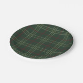 Assiettes En Carton Plaid vert foncé traditionnel (Angle)