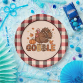 Assiettes En Carton Plaid & Whimsy – Festive Thanksgiving Turkey (Fête)