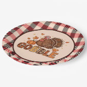 Assiettes En Carton Plaid & Whimsy – Festive Thanksgiving Turkey (Angle)