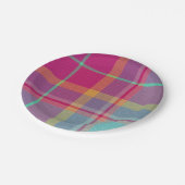 Assiettes En Carton Plaid With Patterened Texture (Angle)