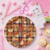 Assiettes En Carton Plaids d'automne citrouille Maple Feuille (Fête)