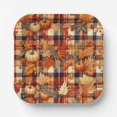 Assiettes En Carton Plaids d'automne citrouille Maple Feuille (Recto)