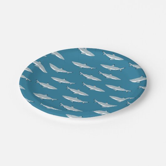 Assiettes En Carton Plaisir requin sous-marin thème (Angle)