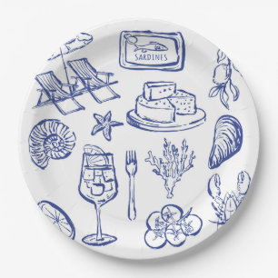 Assiettes En Carton Plan de vie méditerranéen