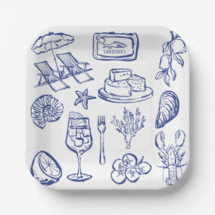Assiettes En Carton Plan de vie méditerranéen