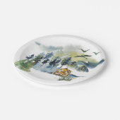 Assiettes En Carton Plan forestier de l'aquarelle (Angle)
