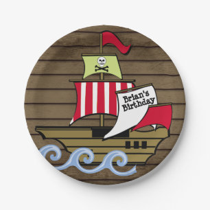 Assiettes En Carton Planches de bateau et en bois de pirate
