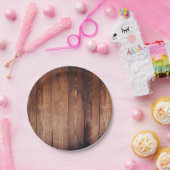 Assiettes En Carton Planches en bois rustiques (Fête)