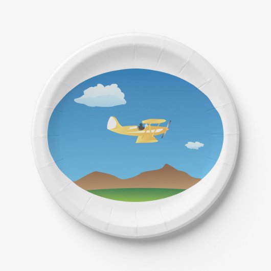 Assiettes En Carton Plane jaune (Devant)