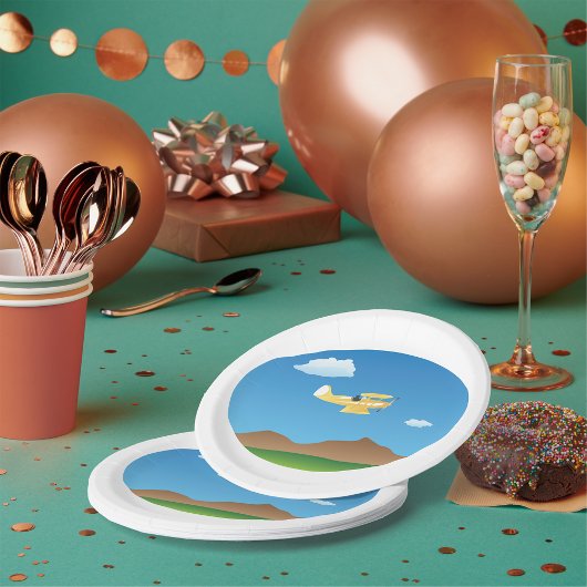 Assiettes En Carton Plane jaune