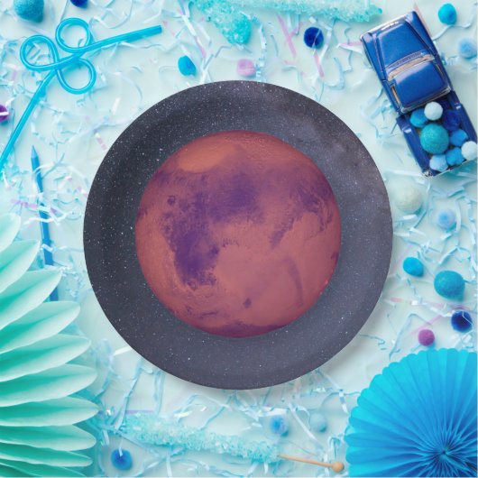 Assiettes En Carton Planète Mars (Fête)