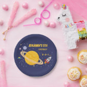Assiettes En Carton Planètes d'anniversaire et Rockship dans l'espace  (Fête)