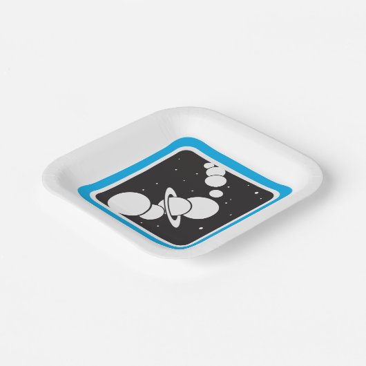 Assiettes En Carton Planètes dans l'espace (Angulaire)