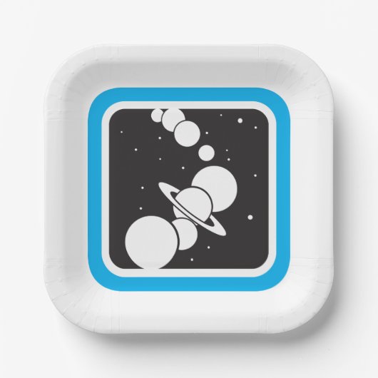 Assiettes En Carton Planètes dans l'espace (Recto)