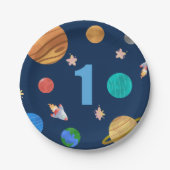 Assiettes En Carton Planètes du système solaire d'anniversaire (Devant)