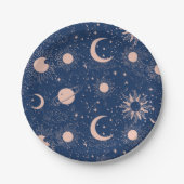 Assiettes En Carton Planètes et étoiles Motif (Devant)