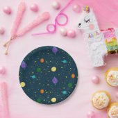 Assiettes En Carton Planètes et étoiles spatiales en Galaxie inconnue (Fête)