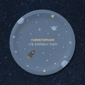 Assiettes En Carton Planètes & Rocket, Espace Extérieur Plaque Papier 