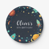 Assiettes En Carton Planètes spatiales Galaxy Anniversaire (Devant)