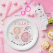 Assiettes En Carton Planètes spatiales Galaxy Rose Girl 1er anniversai (Fête)