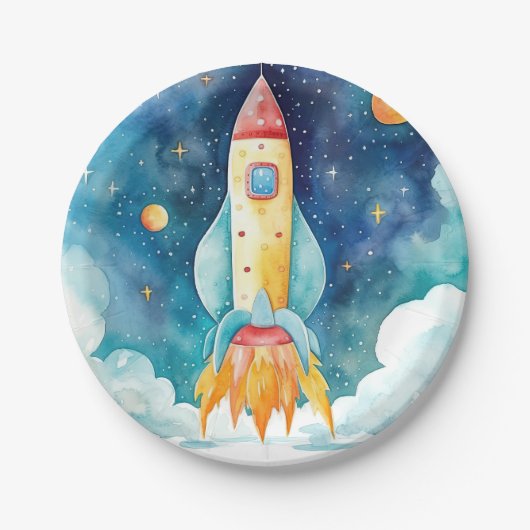 Assiettes En Carton Planètes spatiales premières (Devant)