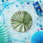 Assiettes En Carton Plante Agave Vert et blanc rayé (Fête)