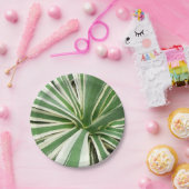 Assiettes En Carton Plante Agave Vert et blanc rayé (Fête)